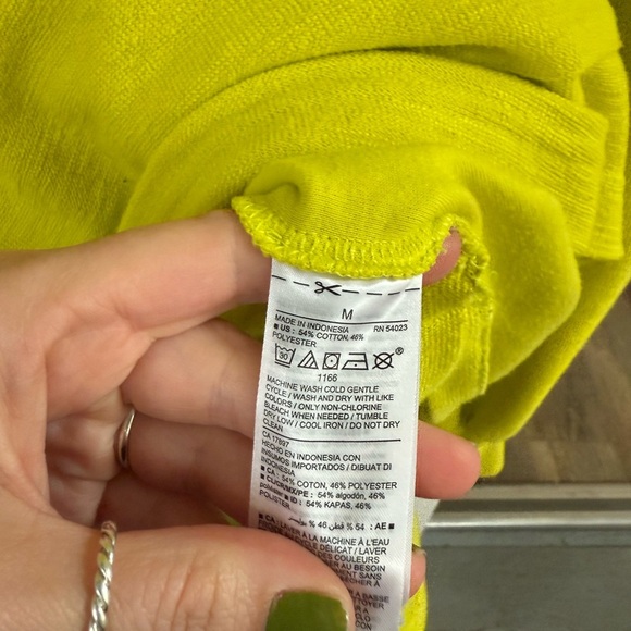 Old Navy Oversized Lightweight V-Neck Tunic Lime Real Estate Hoodie Size Medium - Picture 4 of 7